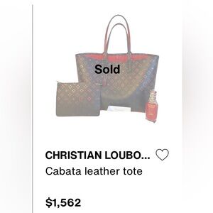 ❌❌SOLD❌❌ Christian Louboutin Cabata Tote in Black and Red Floral Pattern